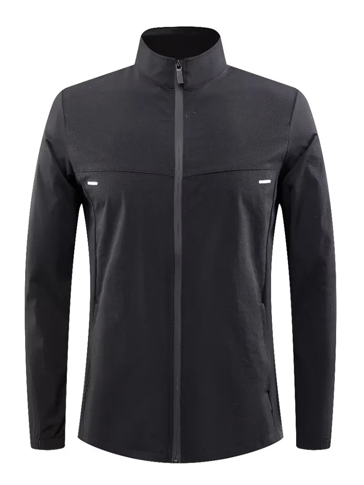 Männer Langarm wasserdichte Kompression T-Shirt einfarbig elastisch laufen Fitness T-Hemden Jacke Mann Sport Ausbildung Sport: M / Beige