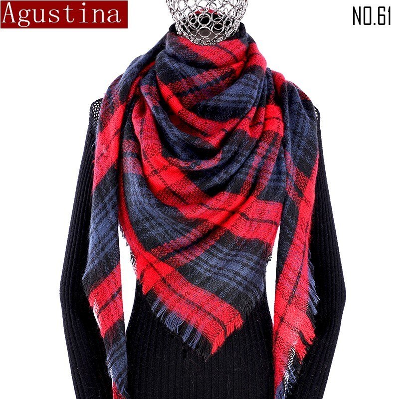 Vrouwen Plaid Sjaal Winter Kasjmier Tartans Sjaal Poncho Driehoek Sjaals Luxe Capes Pashmina Dames Sjaals Womens Shaws