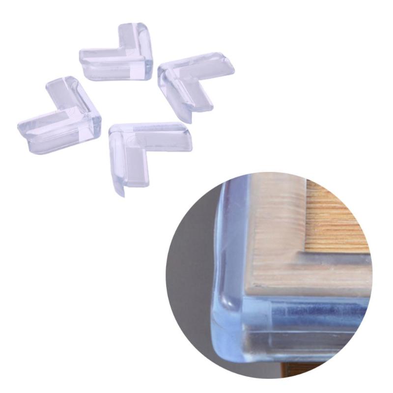 Protector de seguridad de silicona para niños y bebés, 4 Uds., transparente protección de la esquina de la Mesa, cubierta protectora de borde anticolisión para niños