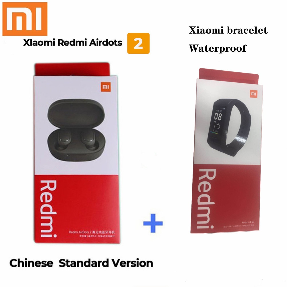 Originale Xiaomi Redmi AirDots 2 Auricolari Bluetooth TWS Senza Fili di Bluetooth V5.0 Stereo Riduzione Del Rumore Mic di Controllo Vocale Auricolare