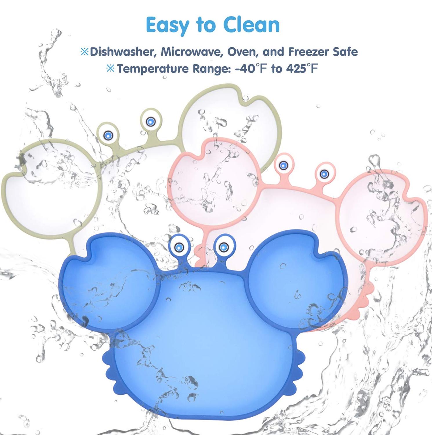 Assiette en Silicone pour enfants, bol en forme de crabe, dessin animé, alimentation pour bébé, vaisselle pour enfants