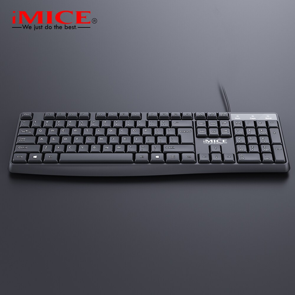 iMice Wired keyboard and mouse set for home office 104 key plug and play