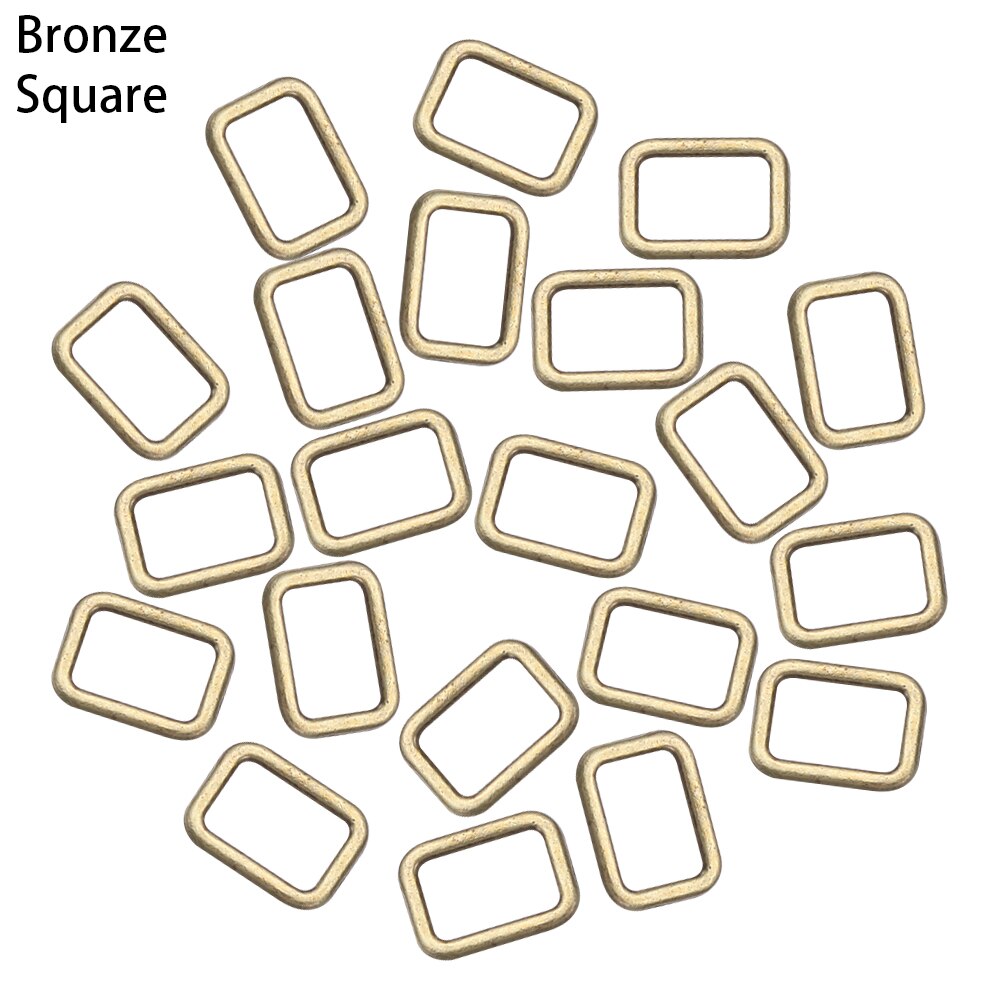 20Pcs 4Mm Mini Ovale/Vierkante/Driehoek Pop Zak Gesp Diy Pop Ultra-Kleine Bagage Kleding schoenen Hardware Onderdelen Accessoires: Bronze-Square