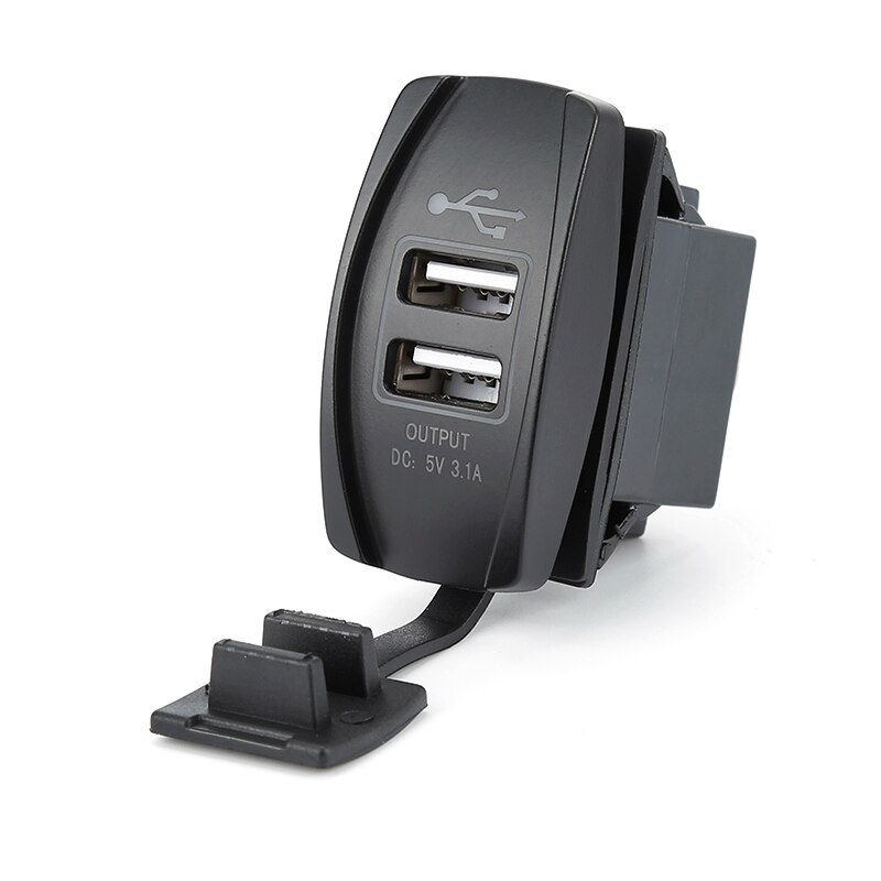 3.1A 12-24V Led Universele Autolader Waterdichte Dual Usb-poort Charger Socket Outlet Voor Motorfiets Auto accessoires Camping