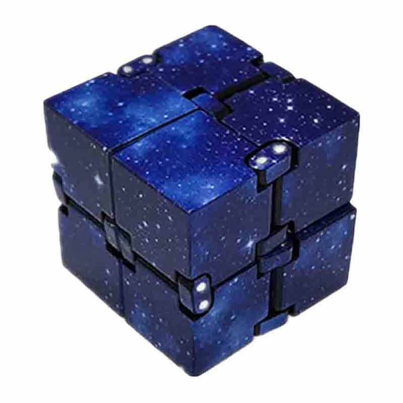 Creatieve Kantoor Infinity Cube Magic Cube Met Deksel Cubic Puzzel Kubus Decompressie Autisme Speelgoed Voor Stress En Angst Relief: Blue starry sky