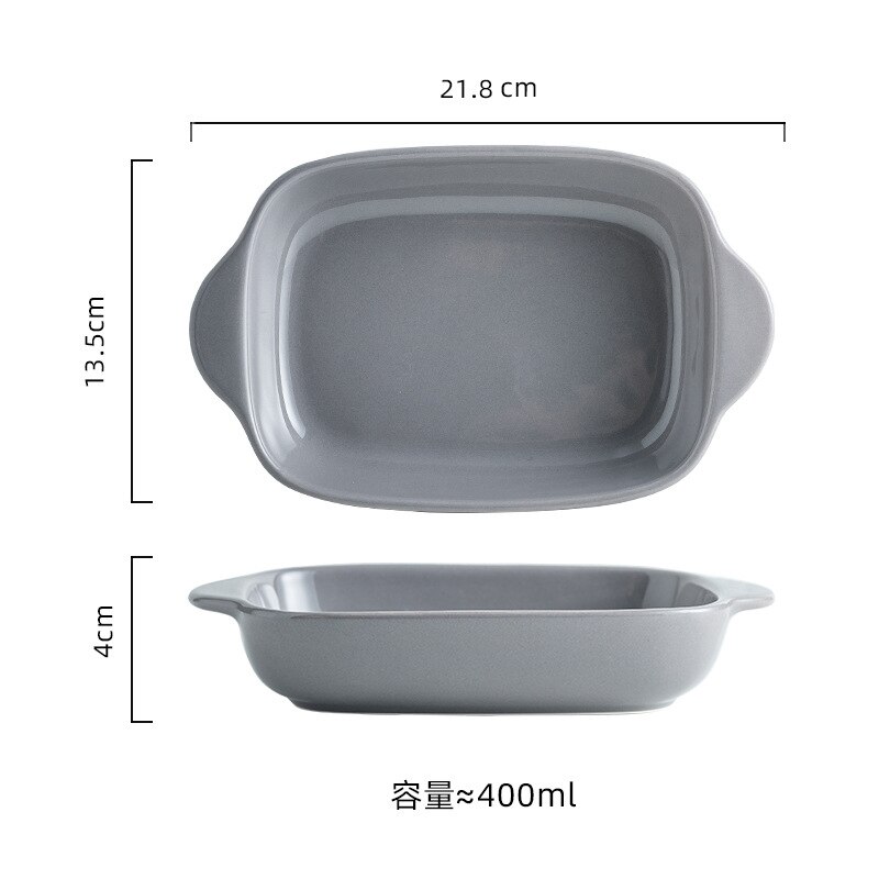 Yellow/Red/Blue/Green/Grey/Pink 400ml/500ml Fruit Salad Bowls Ceramic Tableware Tray Decorative Living Room Plates: 400ml Grey
