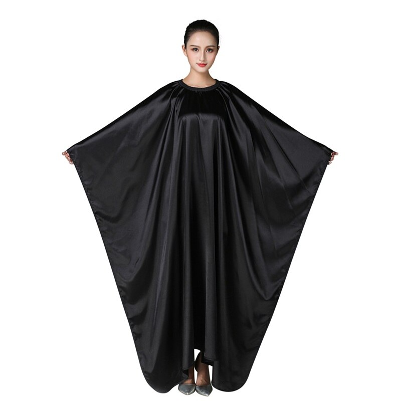 Salon Haircut Cape Adult Silk Waterproof Hair Dyeing Cutting Perming Styling Hairdresser Hairdressing Barber Apron: K087-Black
