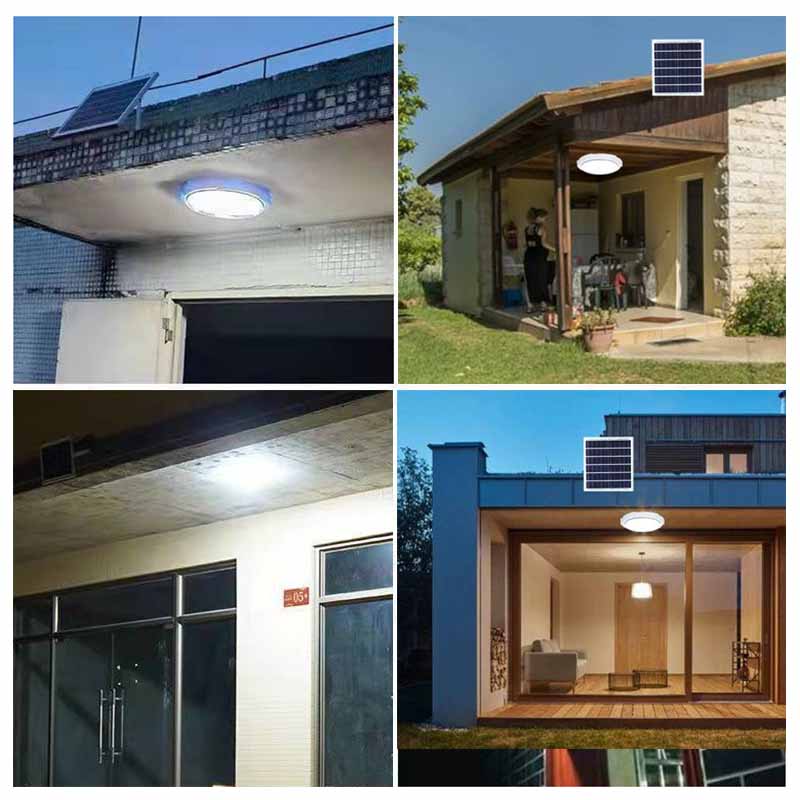 1 Juego de luces LED solares para balcón, iluminación para exteriores, jardín, porche, Control remoto de ahorro de energía, luces solares impermeables