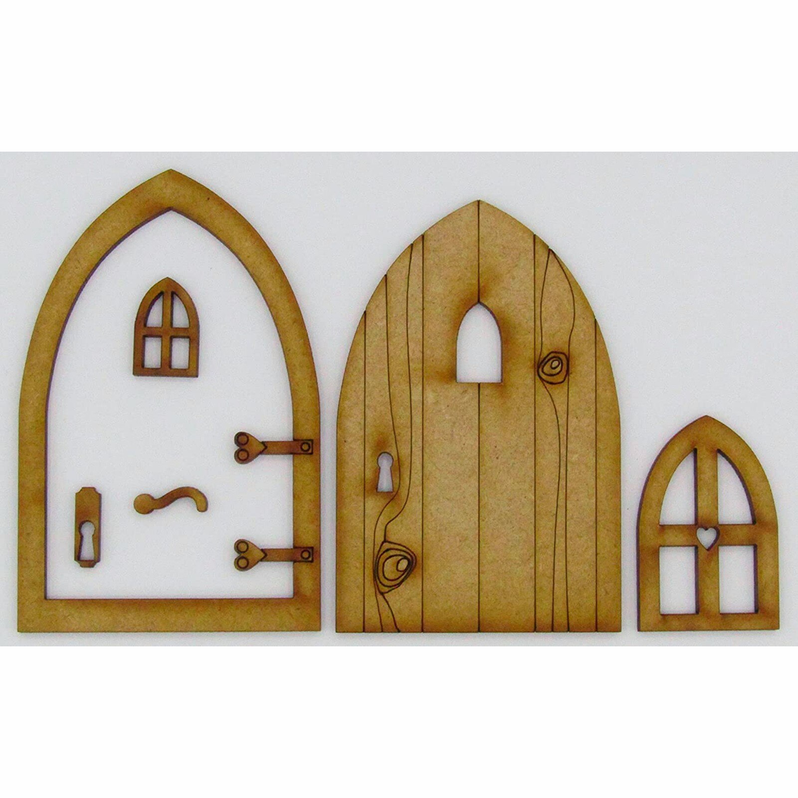 DIY Pascua decoración Elf puerta forma de en blanco de la puerta de madera de dormir puerta decoración artesanal Kit con Flowe árbol para jardín de caca