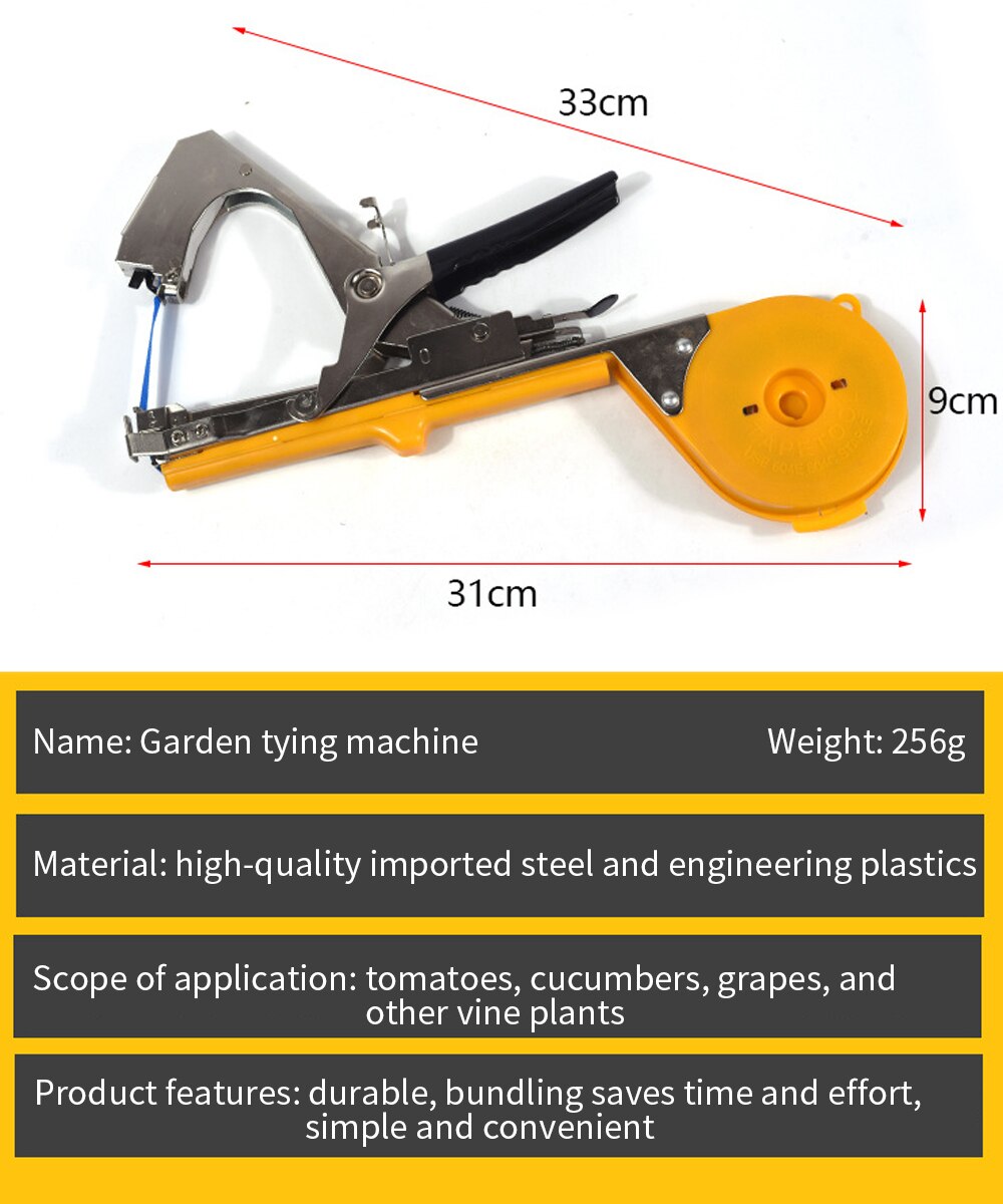 Máquina atadora de herramientas de jardín, ramas de plantas de jardín, atado a mano, para verduras, uvas, tomate, pepino