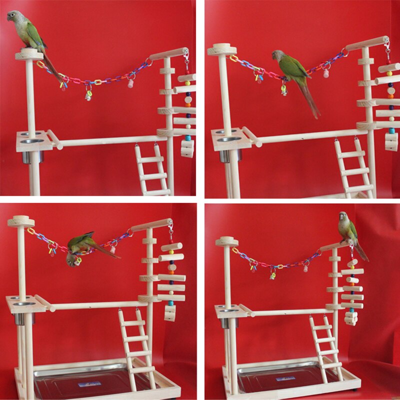 Holz Papagei Spielplatz Vogel Barsch mit Leitern Zubringer Papagei Biss Spielzeug Vogel rahmen Stehen KäFeige Vogel Suspension Brücke
