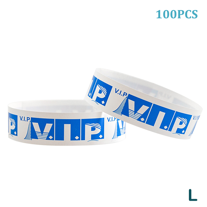 100pcs Party Paper Bracelet Synthetic Paper Wristbands Sticky Wristband Painting Pattern Logo Paper Party Wristbands: DEEP BLUE