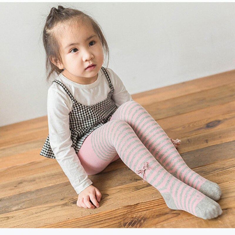 Lente En Herfst Baby Panty Gestreepte Baby Meisjes Leggings Katoen Kinderen Panty Baby Sokken Kids Ademend Panty