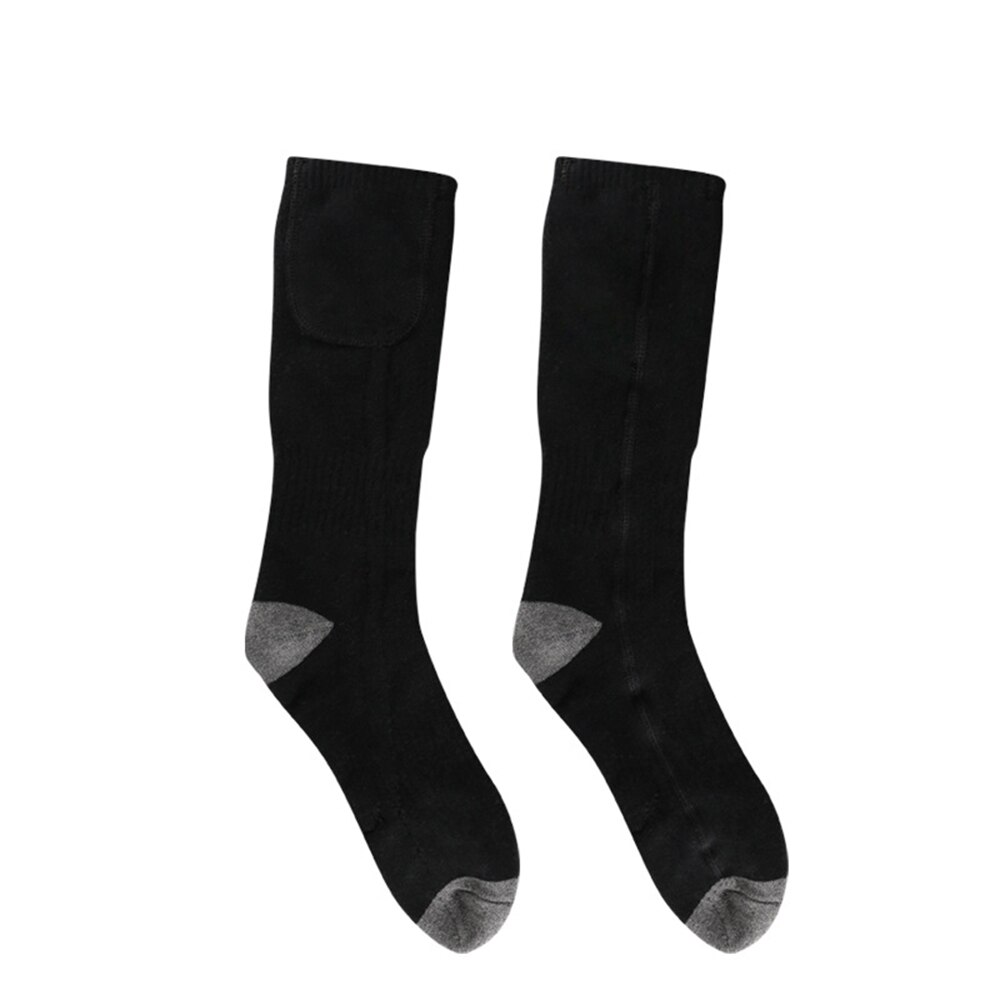 Unisex Winter Heated Socks With Battery Rechargeable Temperature Adjustable Electric Carbon Fiber Heating Warm Feet Cotton Sock: Black