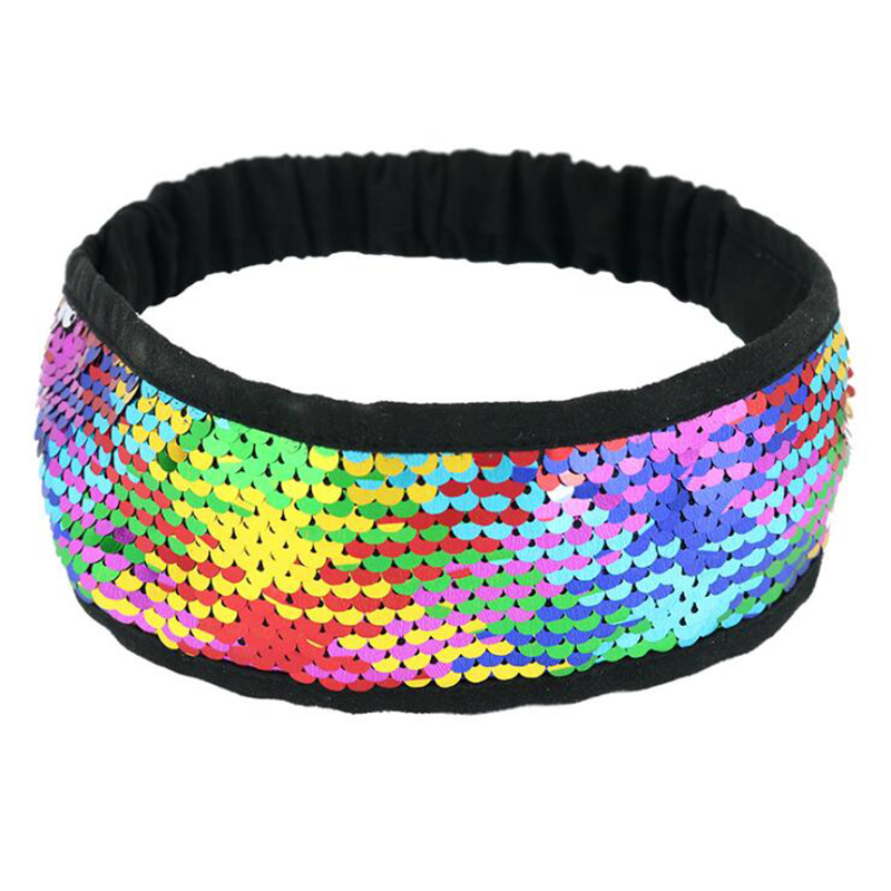 Lentejuelas sirena brillo lentejuelas deporte diademas para chicas antideslizante brillante pelo Hairband accesorios de estilo: 06