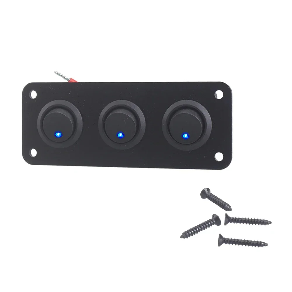 Panel de interruptor de palanca Universal de 12V, 1-5 entradas, USB, para coche, barco, camión, RV marino, accesorios de estilo LED azul, interruptor basculante marino: Azul