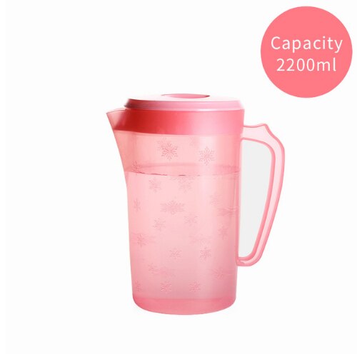 Bpa-fri stor kapacitet vatten kanna istället vattenkokare dryck kanna hem kök plast kallvatten behållare tillbehör 2.2l: Rosa vattenkokare