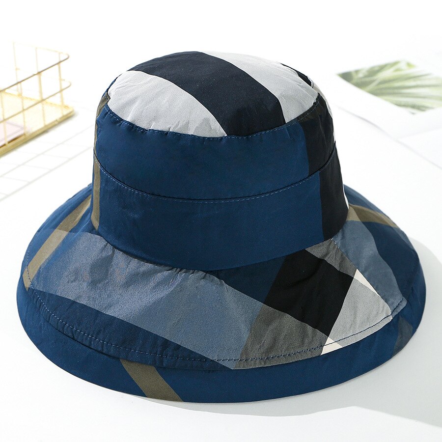 Été seau chapeau femmes plage soleil disquette chapeaux plat pliable coton casquettes: color1