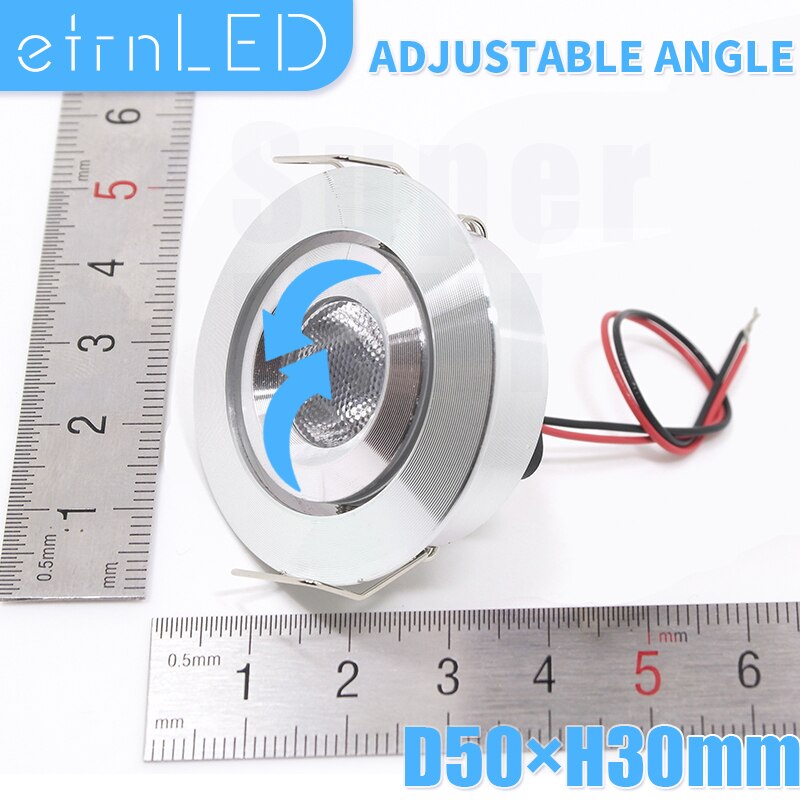 etrnLED 3W Mini LED Spotlight Angle Rotatable Adjustable 12V 24V Dimmable Recessed Downlight Ceiling Spot Light Cabinet Home