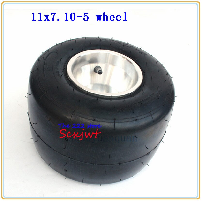 DIY rear Wheel GO KART KARTING ATV UTV Buggy Quad Rear wheel 11X7.10-5 tubeless tyre Vacuum Tire with aluminum rim 5 inch wheel