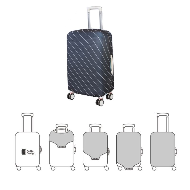 Striped Luggage Cover - Elastic Suitcase Protector - Polyester - 25x60x45cm - Travel Essential