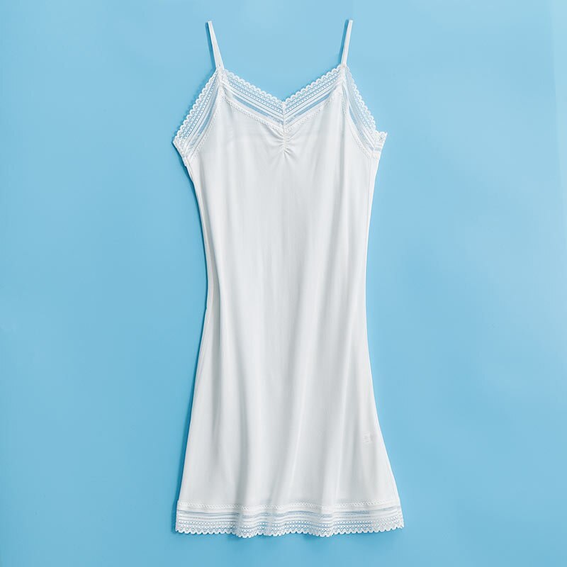 Camisón de seda Natural 50% para mujer, ropa de dormir larga, holgada, sin mangas, talla grande
