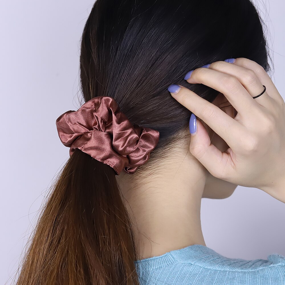 Chouchous élastiques en Satin de soie pour femmes, nouveaux accessoires pour cheveux de noël