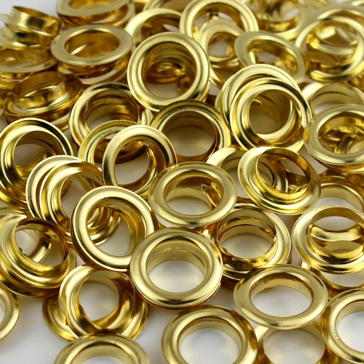 Œillets en laiton avec rondelle de 8mm, 100 ensembles, anneaux ronds pour chaussures, sac, chapeau, ceinture, #600: Lightgold
