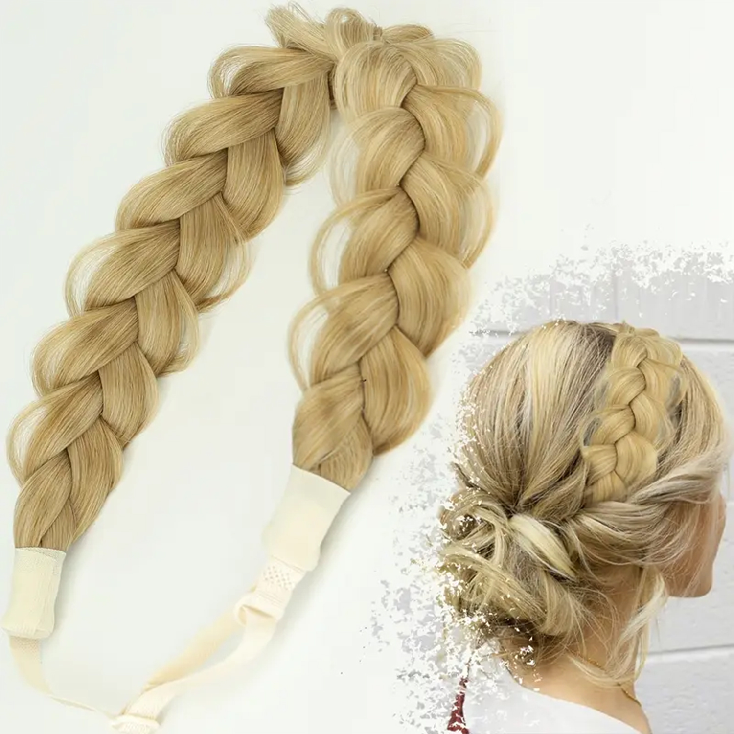 Synthetic Hair Braided Headband With Elastic Band Style Black Brown Girls Braided Headwear Hair Accessories Suitable For Women: FS1B/99J