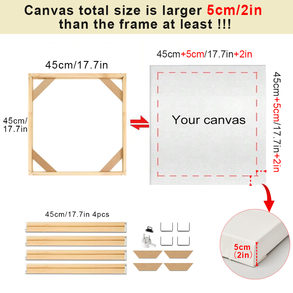 30x40cm 40x60cm 60x90cm DIY Wooden Frames Suitable for Canvas Oil Diamond Paintings Wall Art Photo Frame Pine Home Decor: Brown