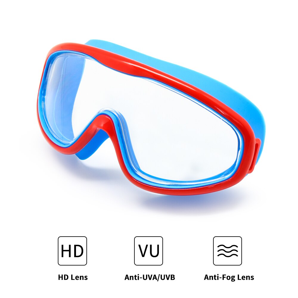 Børn svømmer beskyttelsesbriller børn 3-8y vidvinkel anti-tåge anti-uv snorkling dykning maske ørepropper udendørs sport
