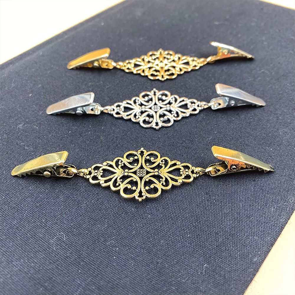 Retro Garment Clip Clothes Fastener Cardigan Clip Clothespin Scarf Clip Brooch Women Dresses Cardigan Collar Clip Pin