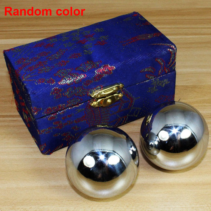 Bolas chinas de plata de 38mm para ejercicios de salud, terapia de relajación y estrés, bolas Baoding