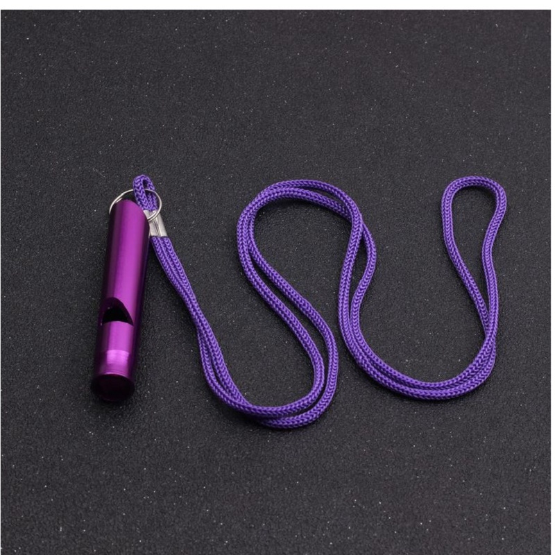 Outdoor Survival Whistle, Lifeguard Whistle, Aluminum Alloy Survival Whistle, Referee Whistle with Rope, Children's Whistle