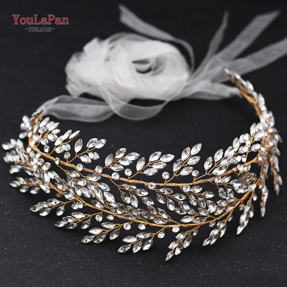 Youlapan  sh308- g gouden strass riem bruidsriem sjerp trouwjurk riem kristal applicatie voor bruidsmeisjesjurk jurk riem: Ivoor organza