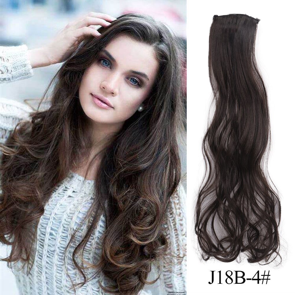 LVHAN 2 Clip In Hair Extensions Synthetic Long Wavy Clip On High Temperature Fiber Hair Extensions: J18B2-4 / 20inches