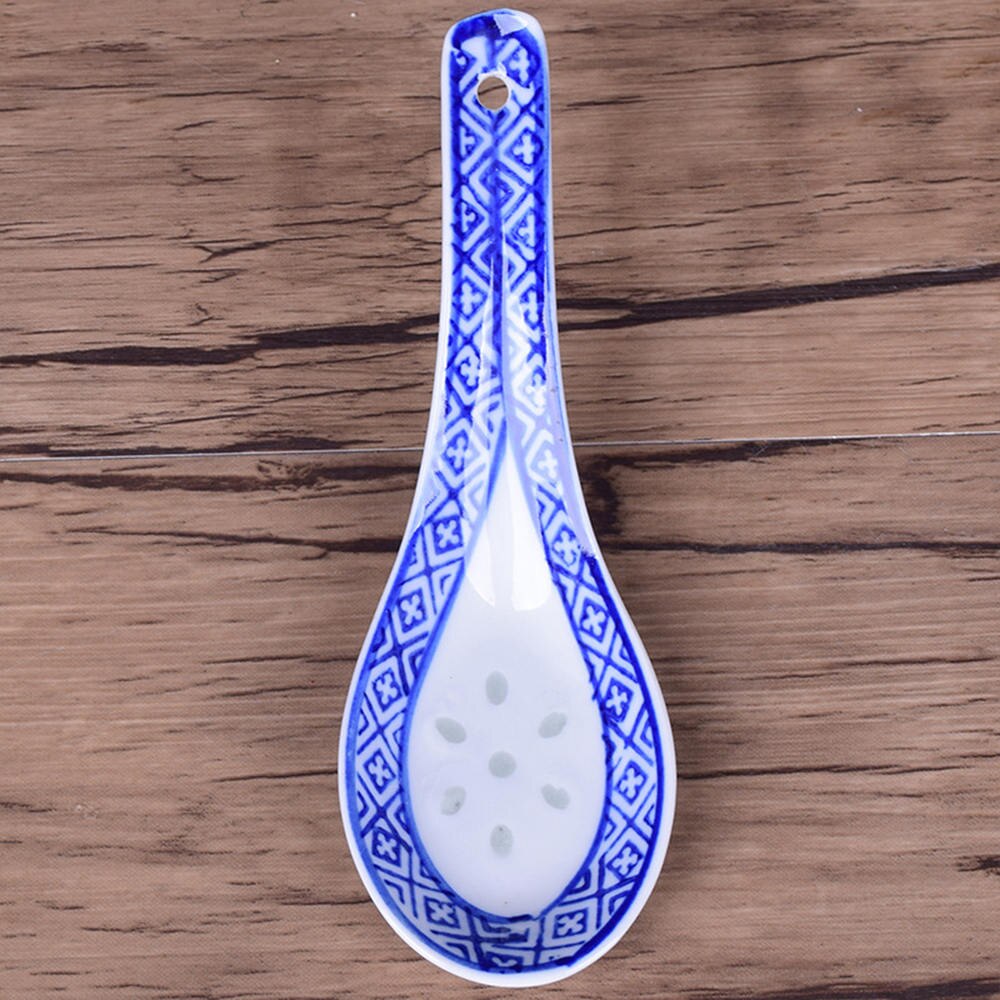 5 stk kina kinesisk stil keramisk ske blå og hvide suppe skeer kinesisk porcelæn keramik ske køkken service