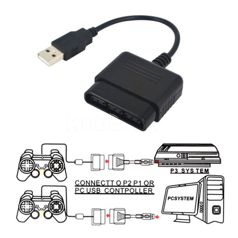 USB Cable PS2 To PS3 Video Game Controller Adapter Converter For PS2 To PS3 PC