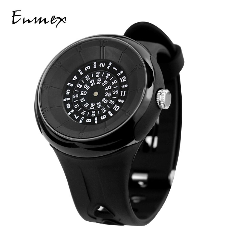 men's Enmex industrial wristwatch digital light sports quartz watches: WHITE
