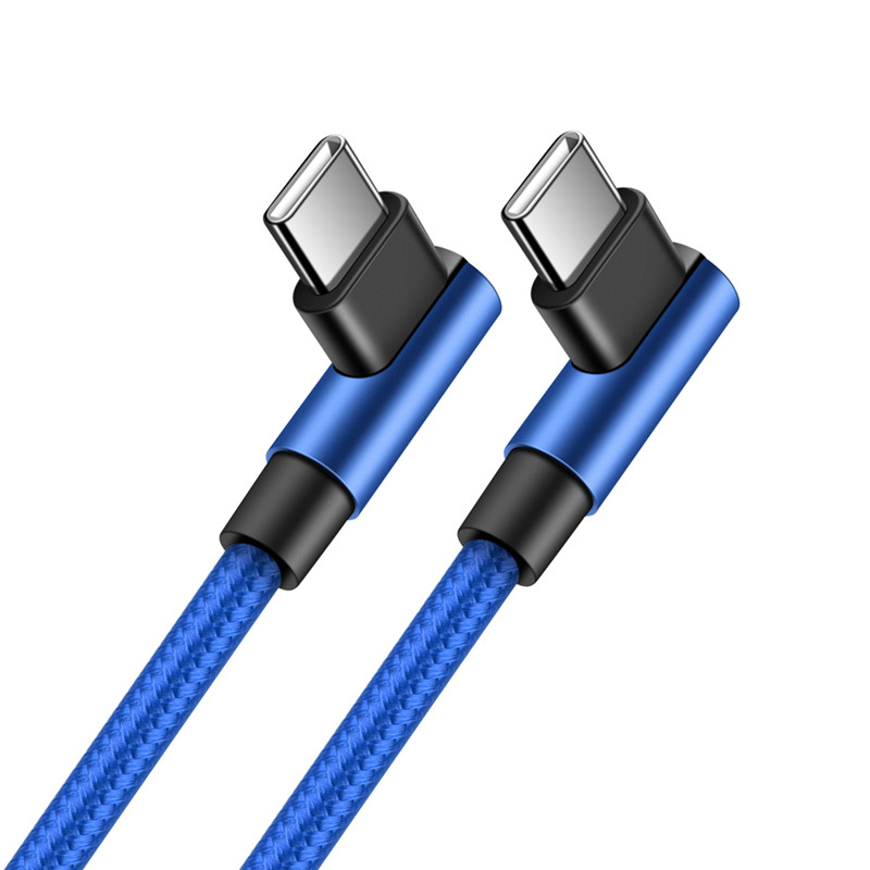 90 grad Ellenbogen Typ-c Kabel 20V 3A 60W PD Schnelle Ladung Typ C Zu Typ C männlichen zu Männlichen USB Typ-C Geräte 0,2 m 1m 2m 3m