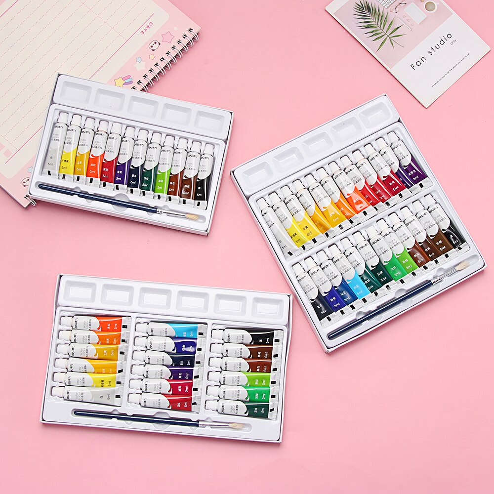 1Set Multicolor Acrylic Pigment Paint Tubes Water Color Graffiti Oil Painting Aquarelle Baby Artist Painting Supplies Craft