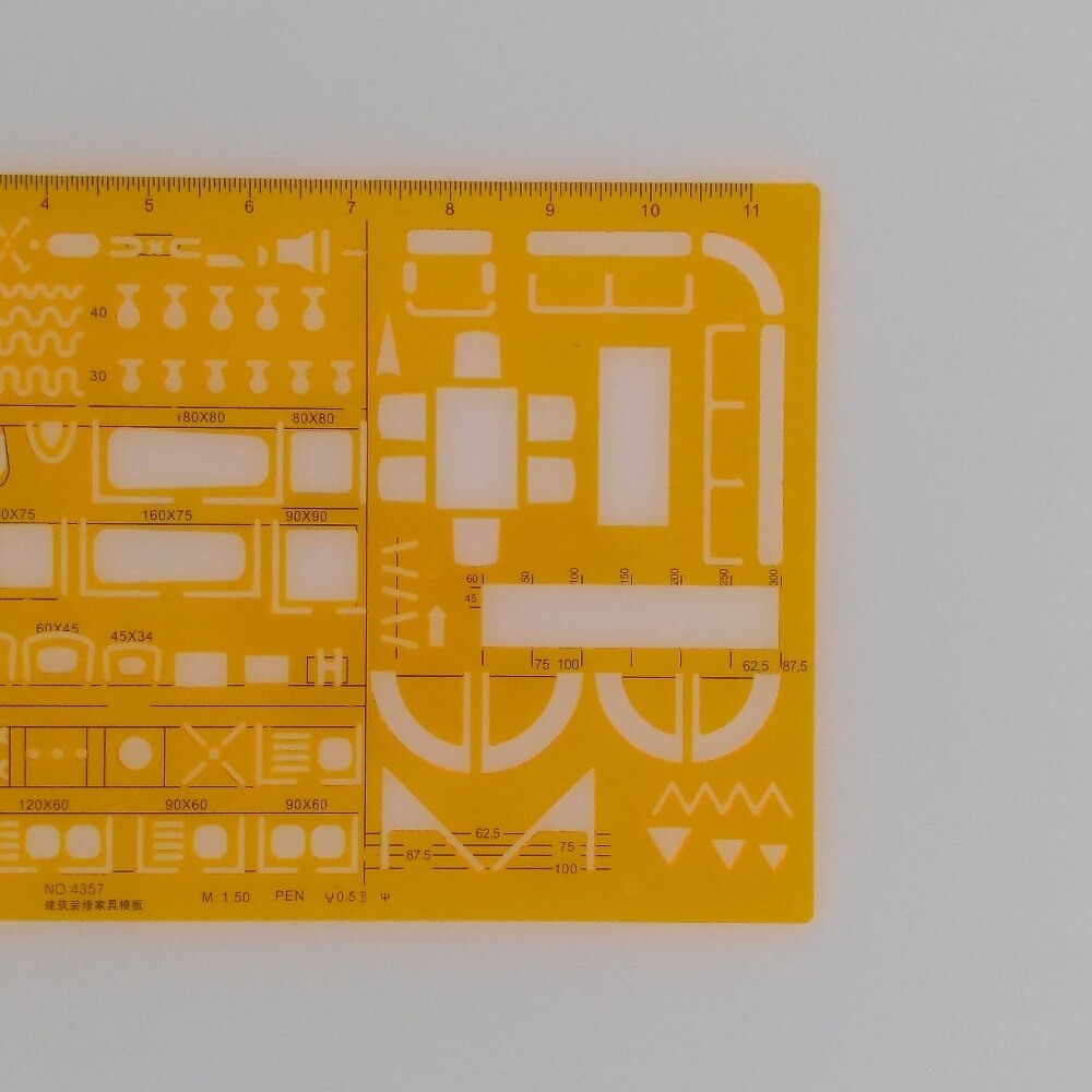 1:50 Architecture Decoration Furniture Symbols Drawing Drafting Template Stencil No 4357