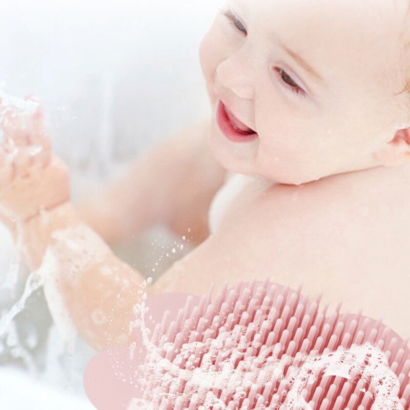 Escova infantil de silicone, escova de shampoo para banho e bebês, ferramenta de cuidados para crianças