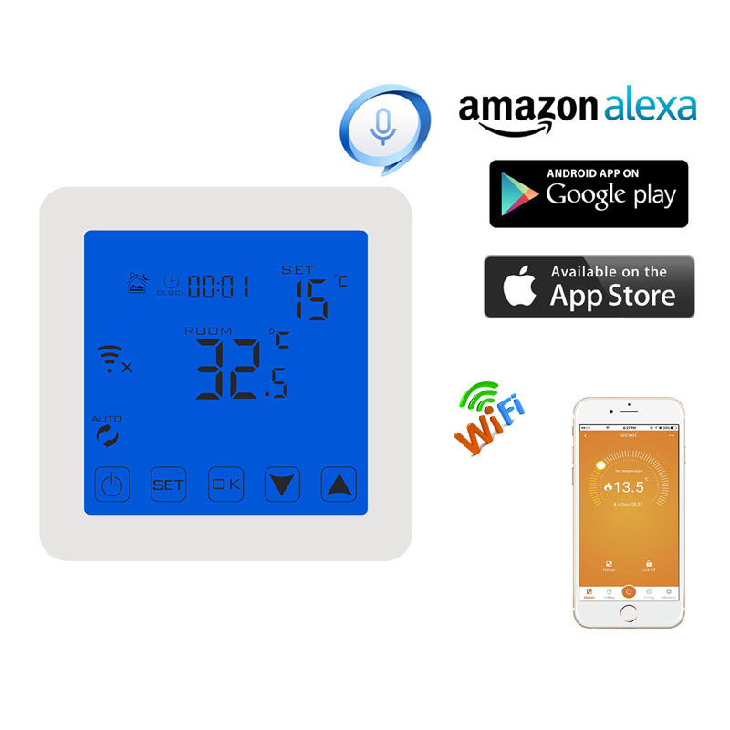 Programmable Electric Heating Temperature Regulator APP Controls WIFI Thermostat with Kid Lock