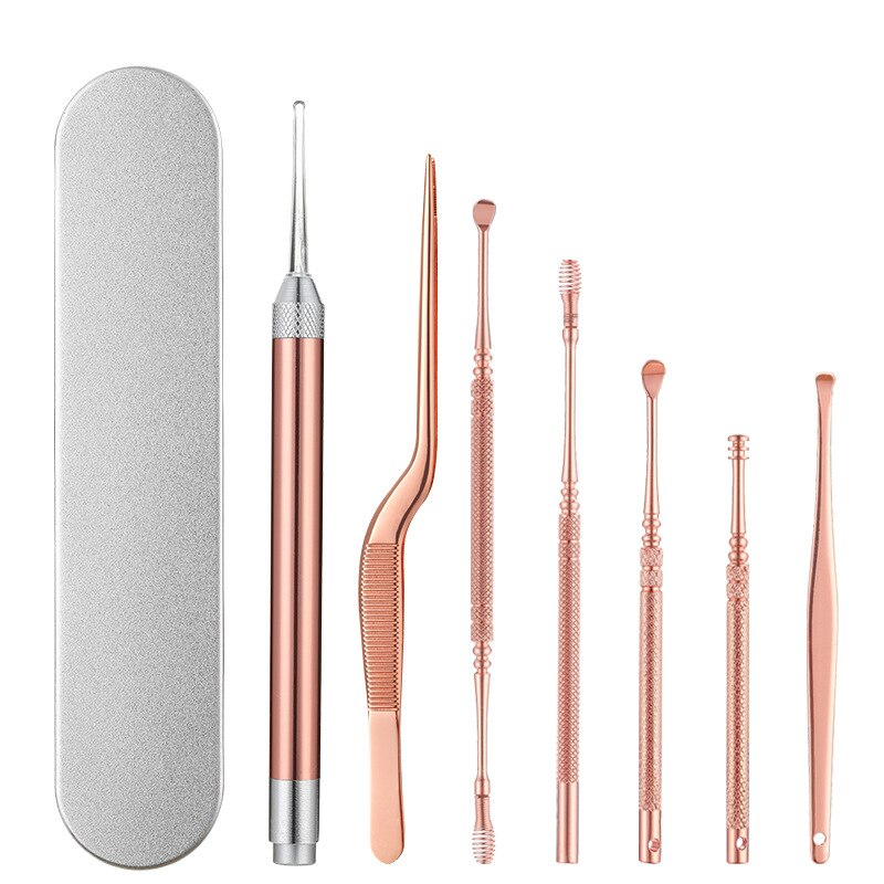 Ear Endoscope Otoscope LED Light Ear Pick Ear Wax Removal Earpick Nose Clean Tweezers Forceps Picks Wax Remover for Baby Adults