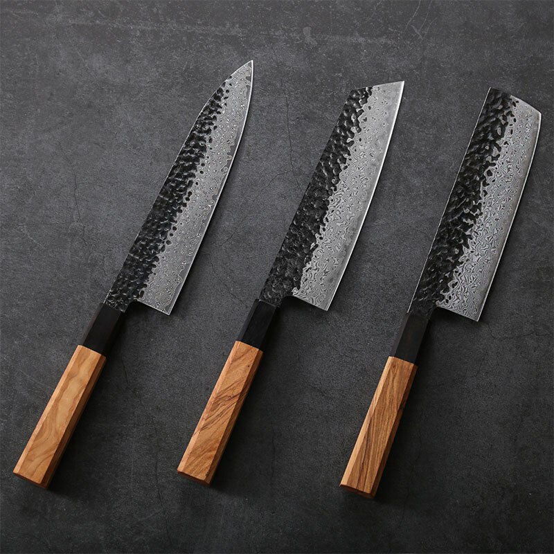 Handmade Clad Steel Japanese Kitchen knives Chef Knife Nakiri Knife Meat Cleaver Sushi Knife Utility Knives Cutter