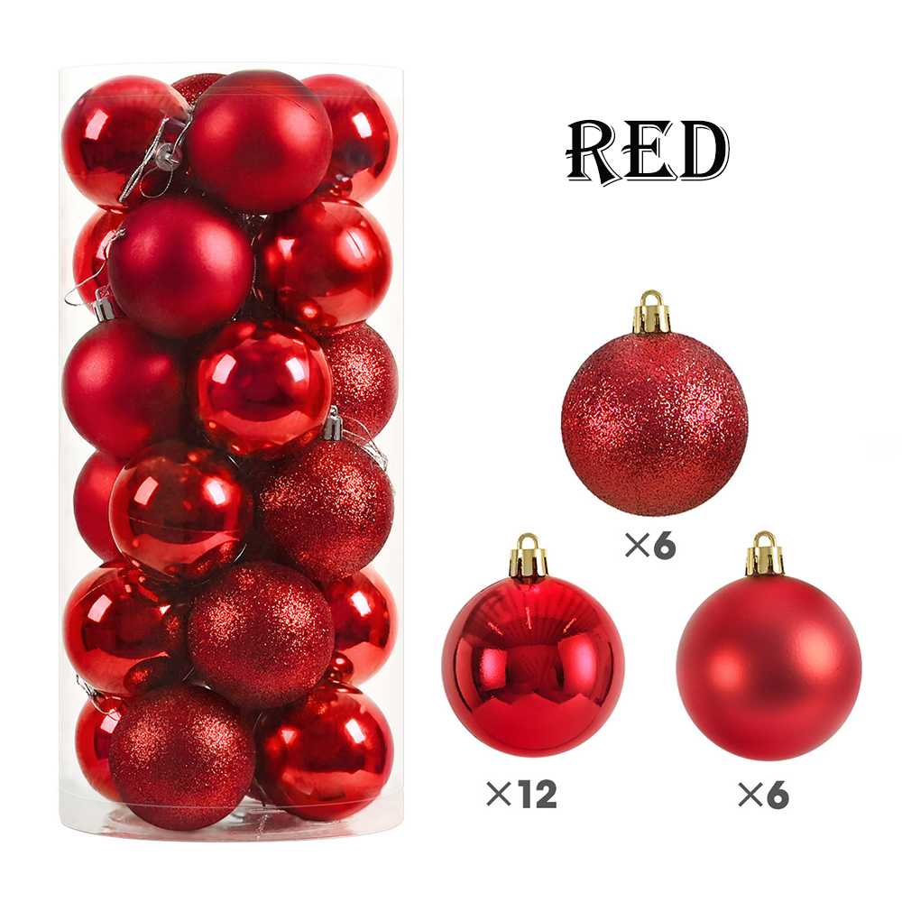 3/4cm 24 . røde grønne julekuler pynt jul juletrekuler dekorasjon hengende anheng ball år navidad dekor: Dyp safir / 3cm