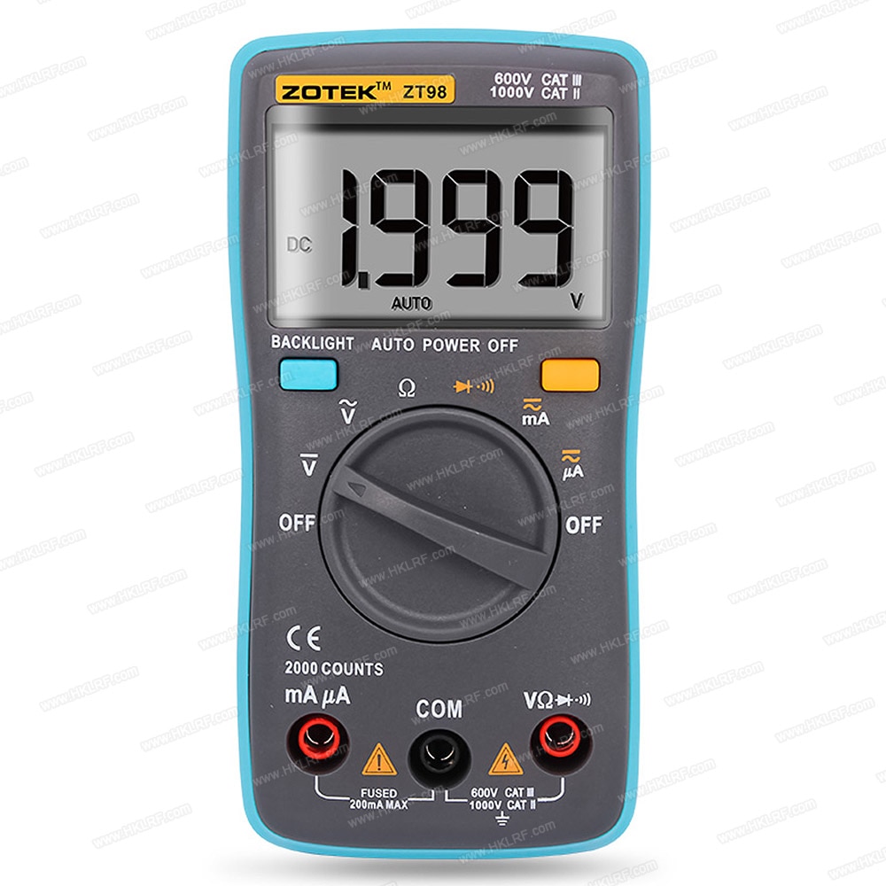 Zt98 digitale multimeter amperemeter voltmeter widerstands- und frequenzmesser hintergrundbeleuchtungs-spannungs- und diodenfrequenzmesser  zt98