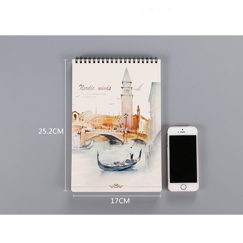 B5 spiral notepad diary horizontal blank paper inner page picture drawing book college student notebook thickened vertical flip