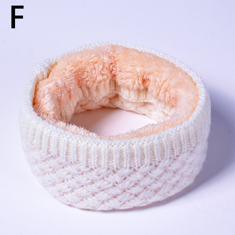 Sjaal Winter Vrouwen Mannen Solid Breien Kraag Dikke Warme Velveted Ringen Sjaals Allmatch Uitlaat: F
